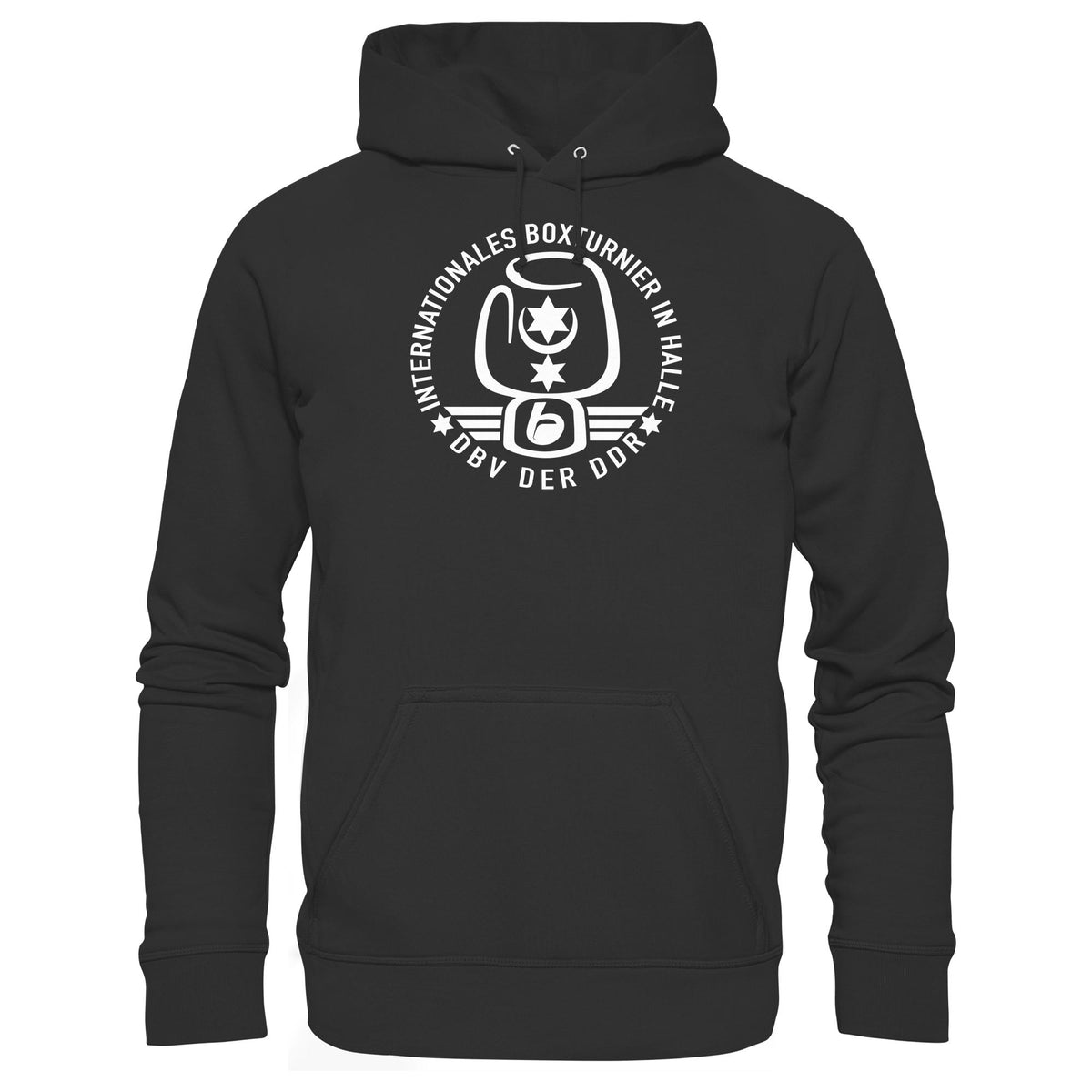 DDR Ostalgie Kapuze / Hoodie Unisex • INTERNATIONALES BOXTURNIER HALLE - DBV DER DDR