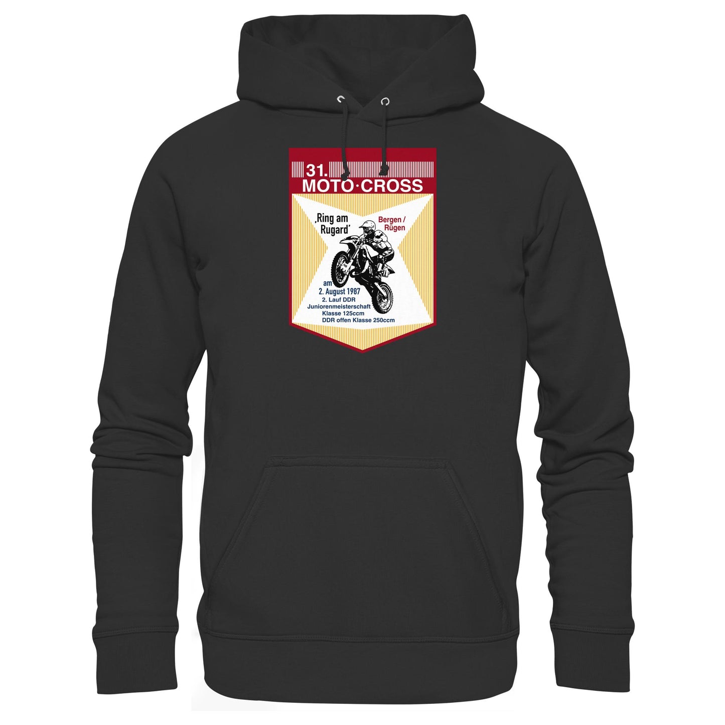 DDR Ostalgie Kapuze / Hoodie Unisex • 31. MOTO-CROSS DDR-MEISTERSCHAFT - 1987 BERGEN RÜGEN