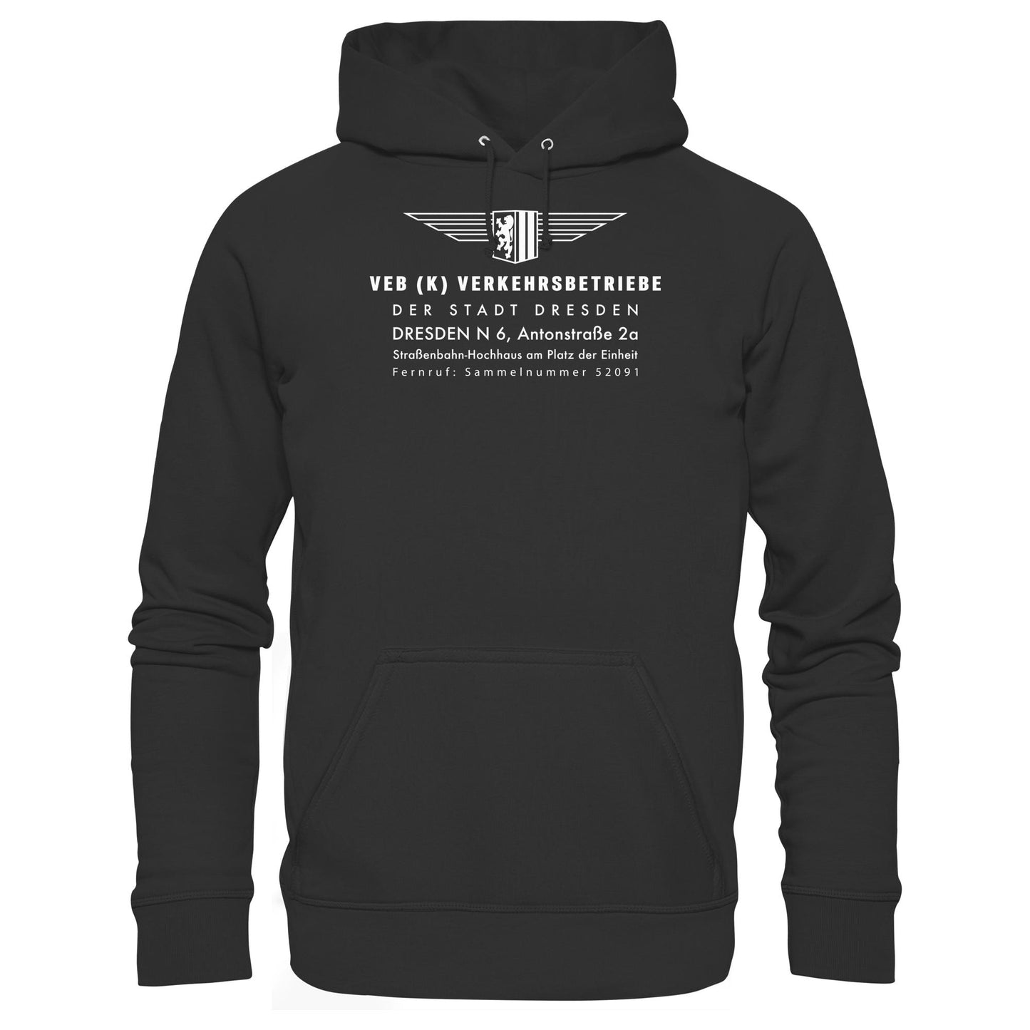 DDR Ostalgie Kapuze / Hoodie Unisex • VEB VERKEHRSBETRIEBE DRESDEN