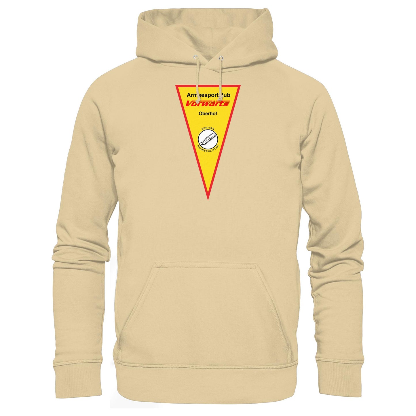 DDR Ostalgie Kapuze / Hoodie Unisex • ARMEESPORTKLUB VORWÄRTS OBERHOF - RENNSCHLITTEN