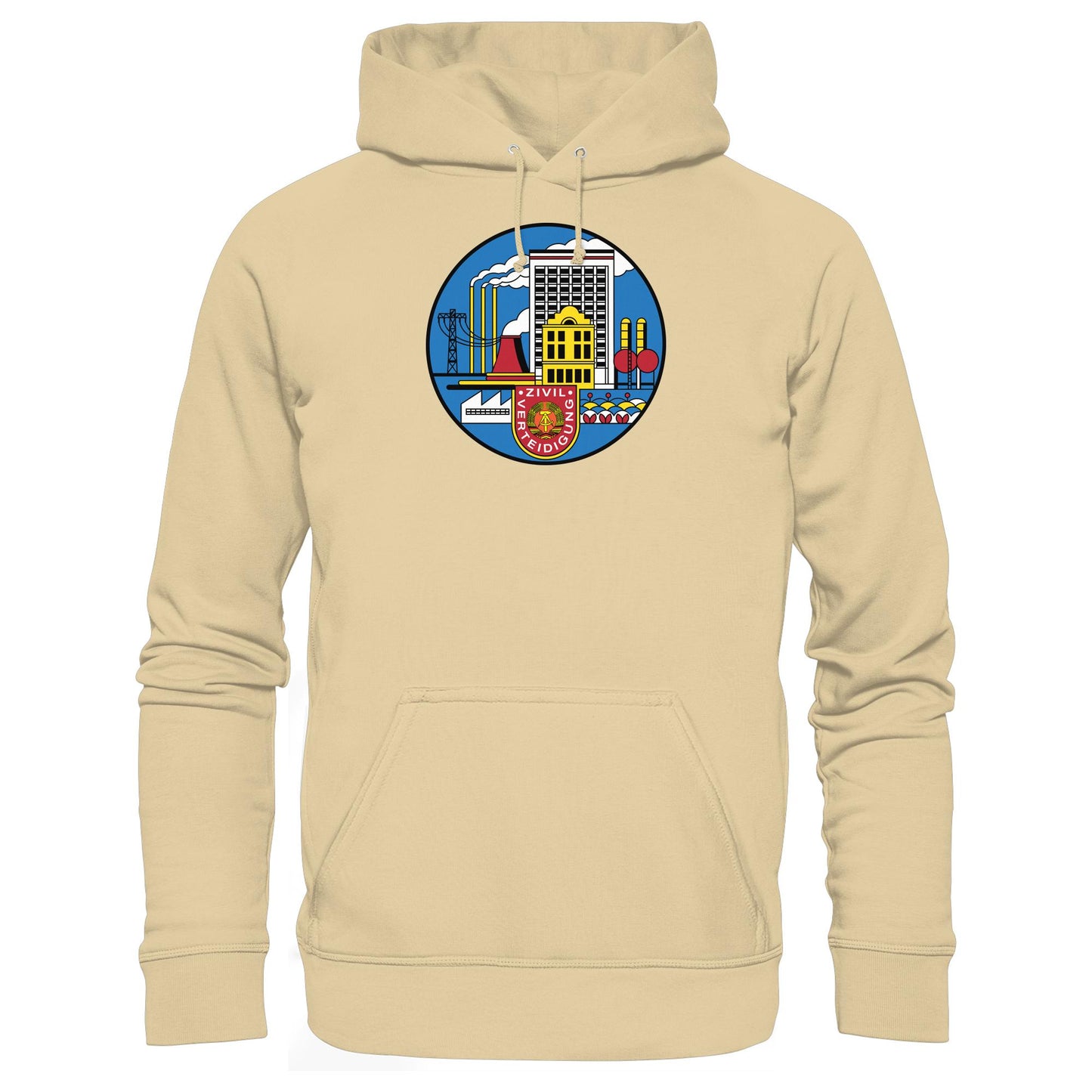 DDR Ostalgie Kapuze / Hoodie Unisex • DDR ZIVILVERTEIDIGUNG (ORIGINAL GLAS-DESIGN)
