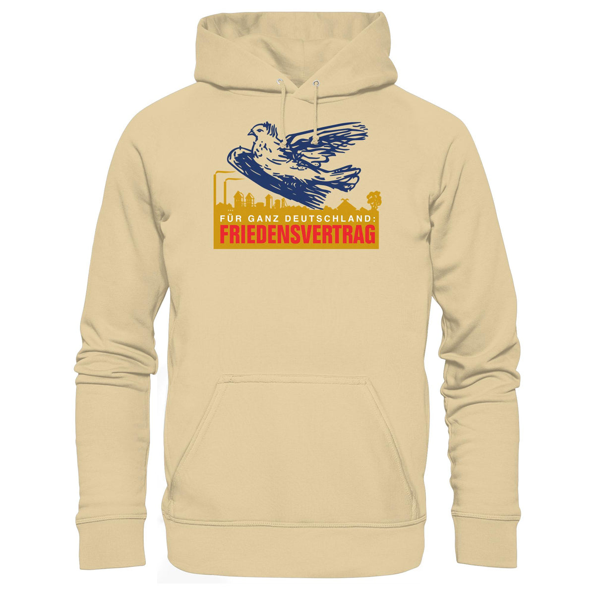 DDR Ostalgie Kapuze / Hoodie Unisex • FRIEDENSVERTRAG FÜR GANZ DEUTSCHLAND (ORIGINAL-PIN)