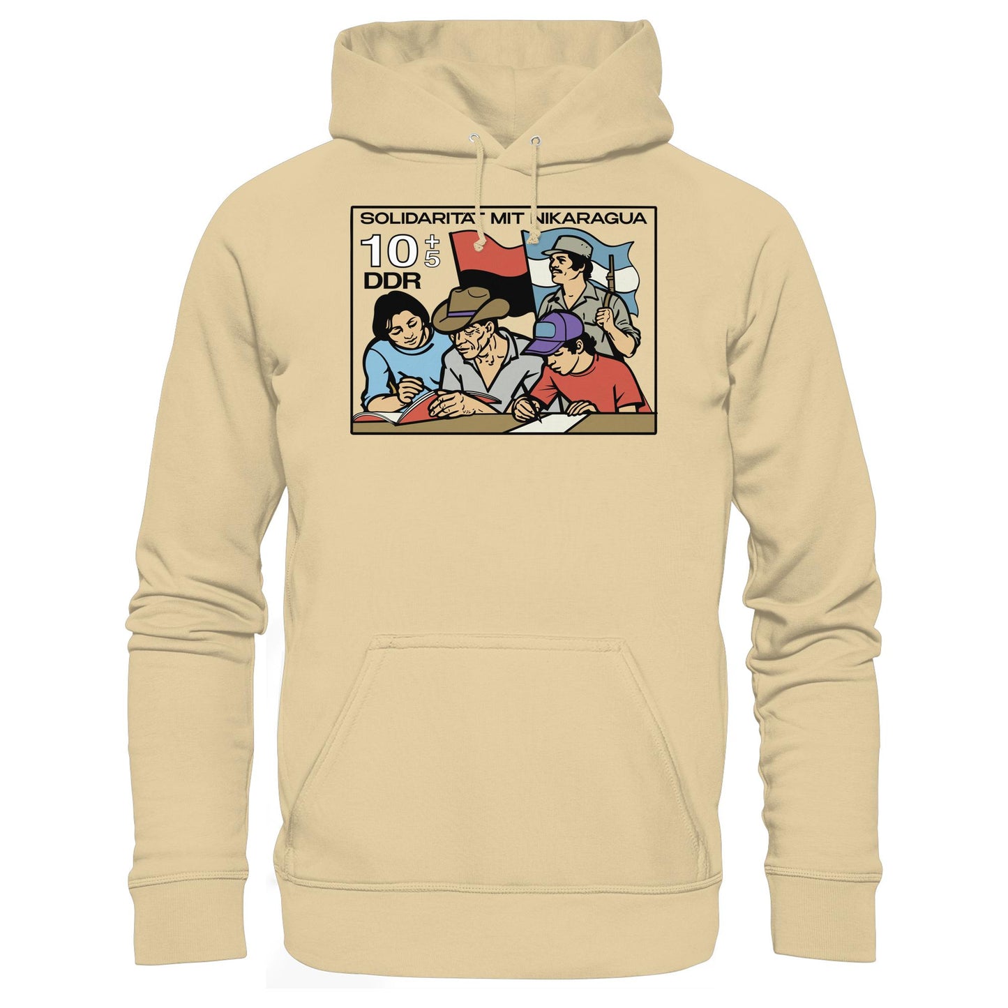 DDR Ostalgie Kapuze / Hoodie Unisex • SOLIDARITÄT MIT NIKARAGUA (DDR-BRIEFMARKE)