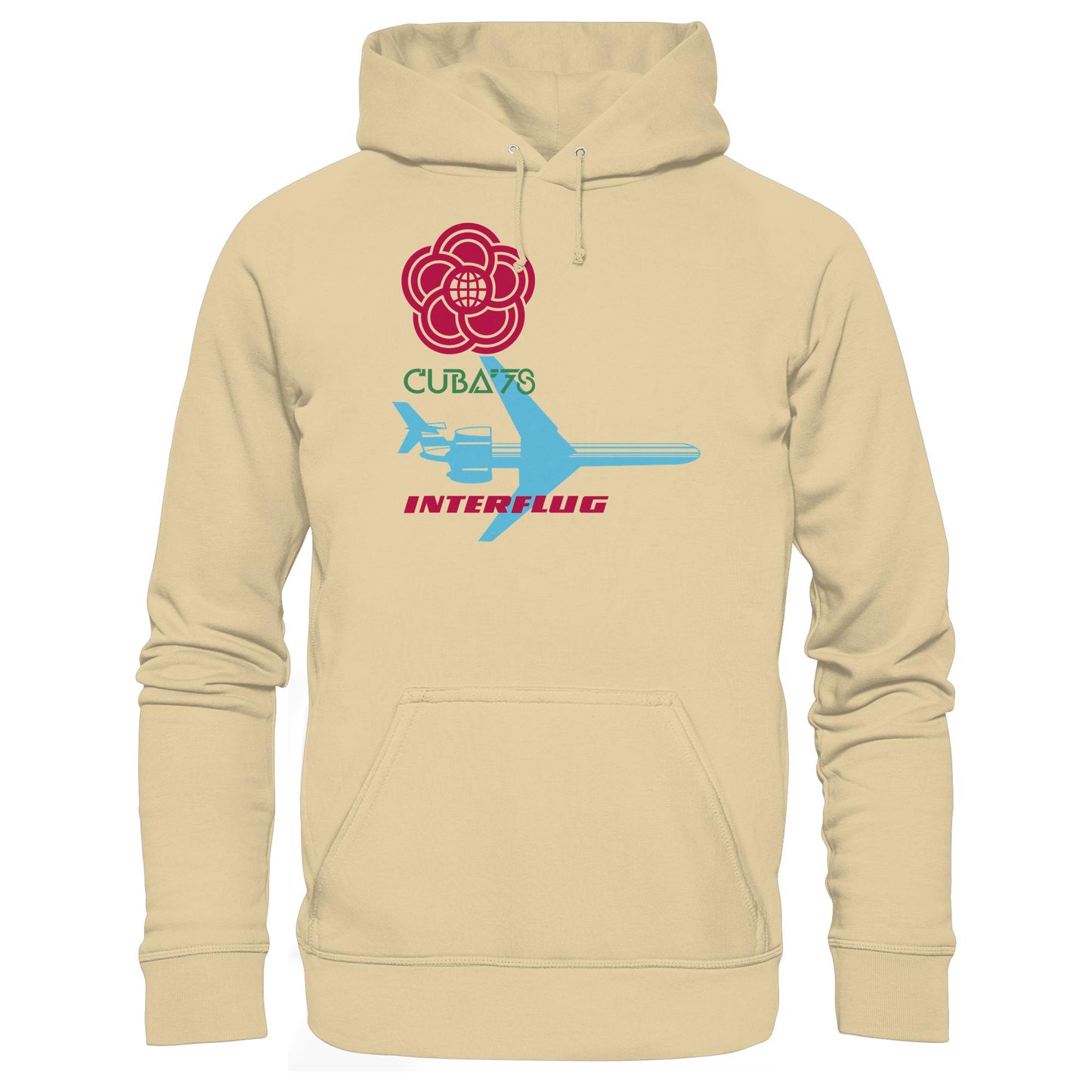 DDR Ostalgie Kapuze / Hoodie Unisex • INTERFLUG BERLIN - CUBA WELTFESTSPIELE 1978 (ORIGINAL SONDERSTEMPEL)