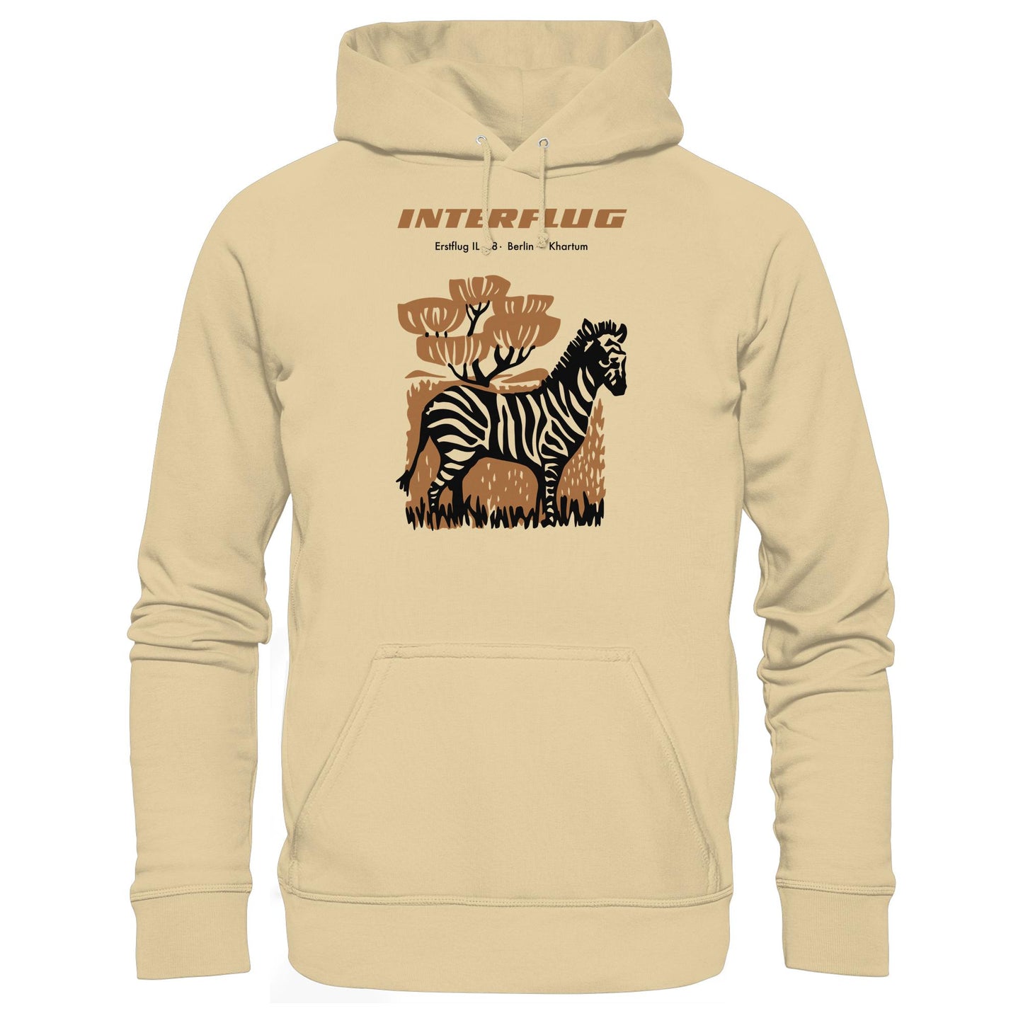 DDR Ostalgie Kapuze / Hoodie Unisex • INTERFLUG BERLIN - KHARTUM (ORIGINAL SONDERSTEMPEL)