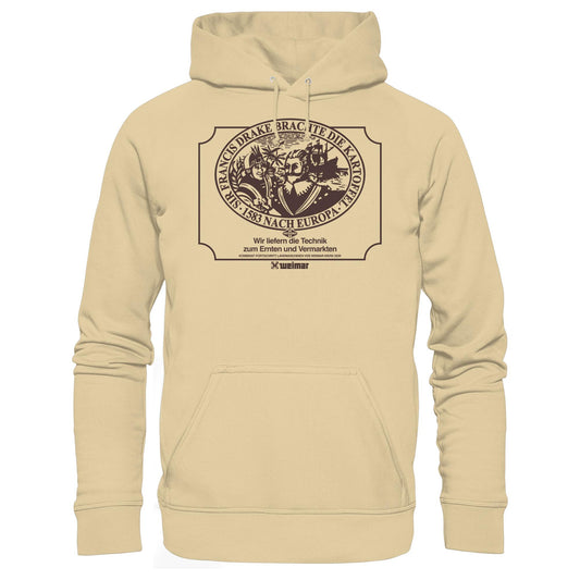 DDR Ostalgie Kapuze / Hoodie Unisex • FRANCIS DRAKE BRACHTE DIE KARTOFFEL - KOMBINAT FORTSCHRITT WEIMAR