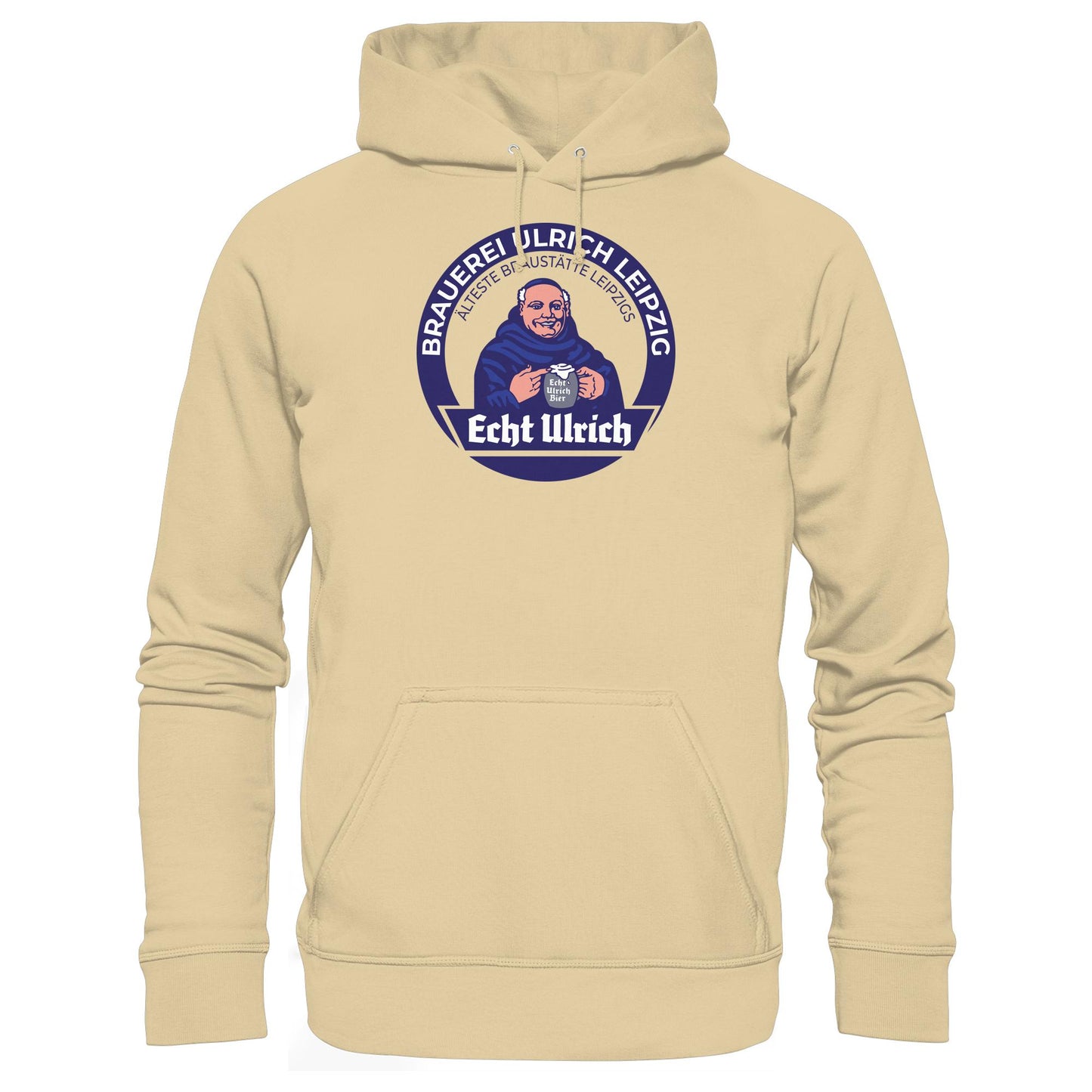 DDR Ostalgie Kapuze / Hoodie Unisex • ECHT ULRICH BIER LEIPZIG (ORIGINAL BIERDECKEL)