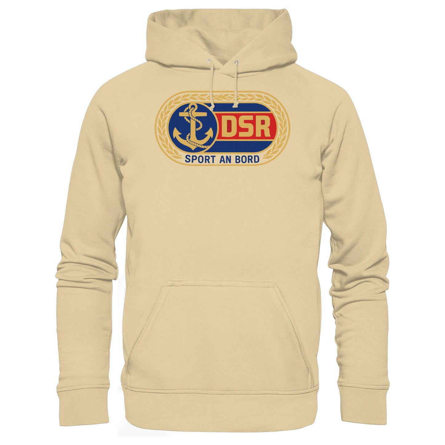 DDR Ostalgie Kapuze / Hoodie Unisex • DSR - SPORT AN BORD (ORIGINAL ANSTECKER)