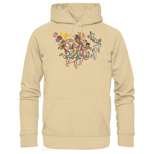 DDR Ostalgie Kapuze / Hoodie Unisex • WALTER WOMACKA - TANZENDE MÄDCHEN MIT FRIEDENSTAUBEN (MOSAIK HAUS DES LEHRERS, 1964)