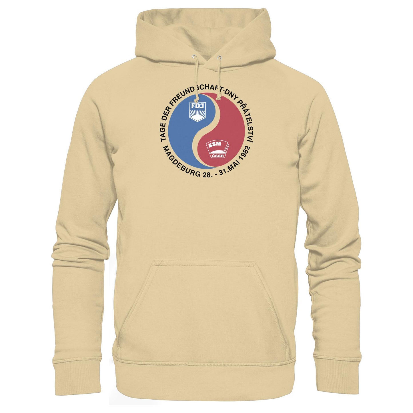 DDR Ostalgie Kapuze / Hoodie Unisex • TAG DER FREUNDSCHAFT MAGDEBURG 1982 DDR-CSSR