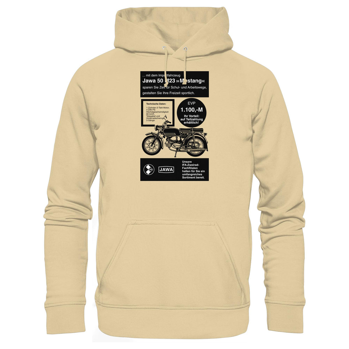 DDR Ostalgie Kapuze / Hoodie Unisex • JAWA 50 M23 (ORIGINAL-PLAKAT)