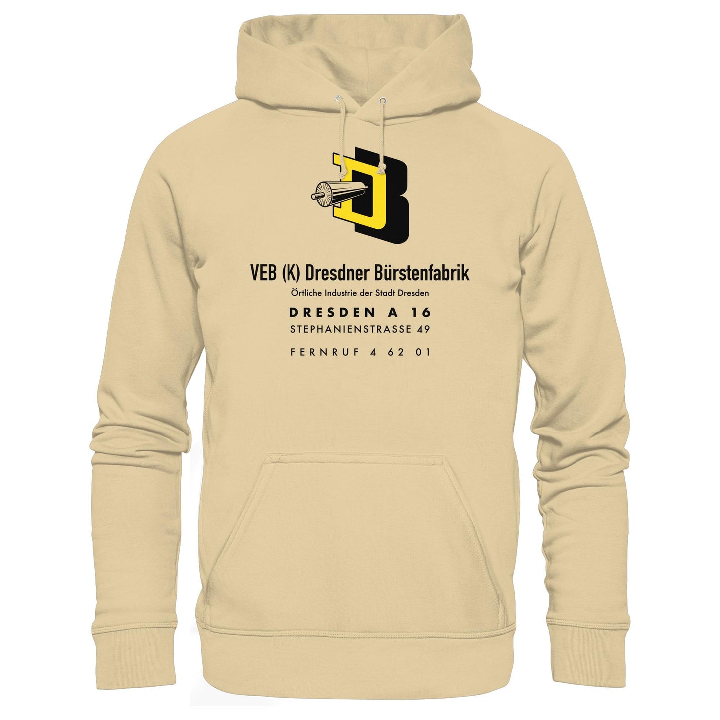 DDR Ostalgie Kapuze / Hoodie Unisex • VEB DRESDNER BÜRSTENFABRIK