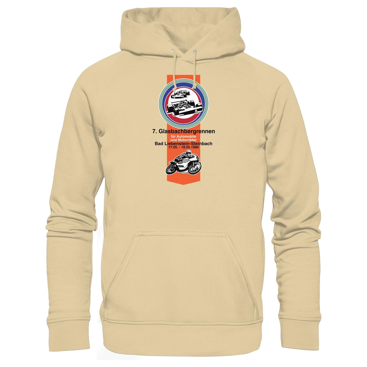 DDR Ostalgie Kapuze / Hoodie Unisex • GLASBACHBERGRENNEN BAD LIEBENSTEIN (ORIGINAL WIMPEL)