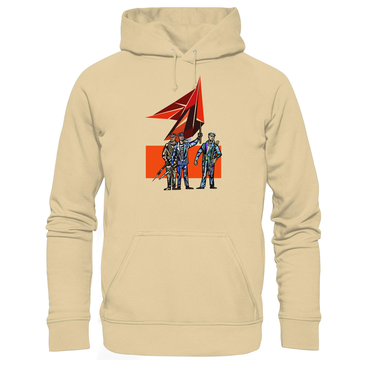 DDR Ostalgie Kapuze / Hoodie Unisex • WALTER WOMACKA - BEWAFFNETE ARBEITER (STAATSRATSGEBÄUDE, Aus der Geschichte der Deutschen Arbeiterbewegung, 1964)