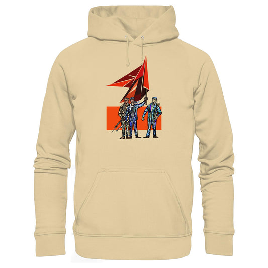 DDR Ostalgie Kapuze / Hoodie Unisex • WALTER WOMACKA - BEWAFFNETE ARBEITER (STAATSRATSGEBÄUDE, Aus der Geschichte der Deutschen Arbeiterbewegung, 1964)