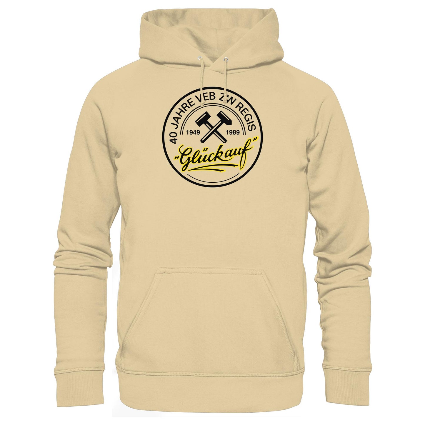 DDR Ostalgie Kapuze / Hoodie Unisex • 40 JAHRE VEB ZW REGIS - GLÜCK AUF