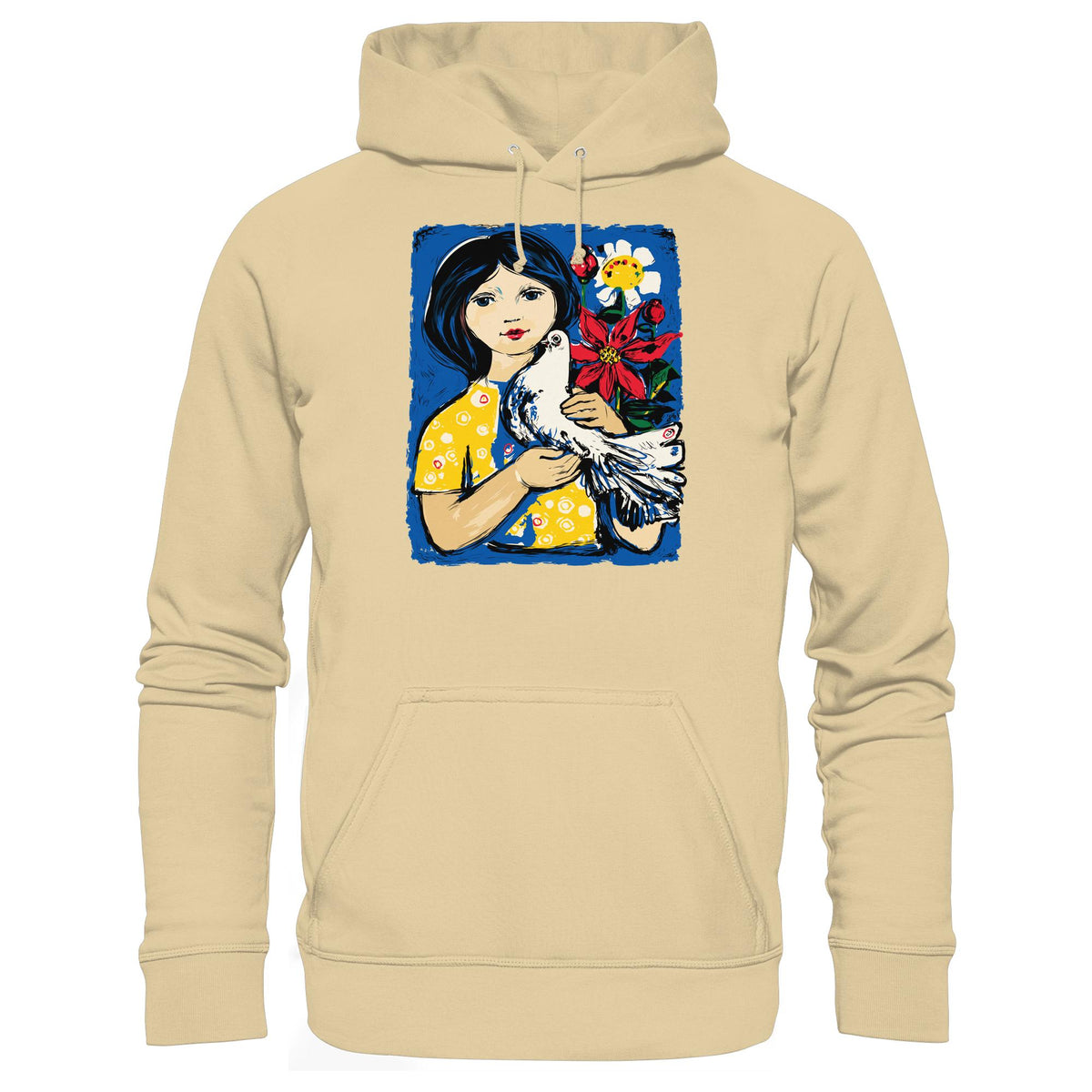 DDR Ostalgie Kapuze / Hoodie Unisex •  WALTER WOMACKA - MÄDCHEN MIT FRIEDENSTAUBE