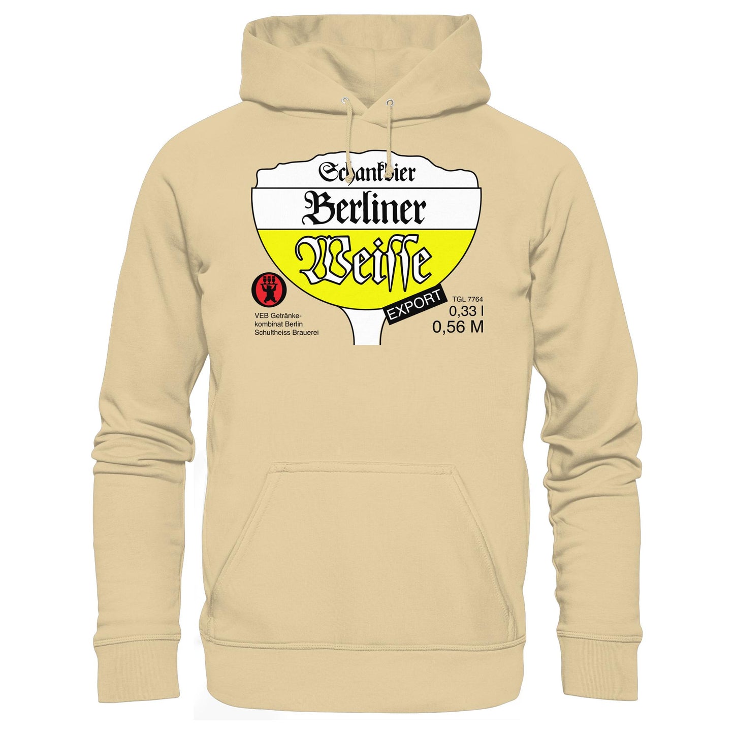 DDR Ostalgie Kapuze / Hoodie Unisex • BERLINER WEISSE - VEB GETRÄNKEKOMBINAT BERLIN
