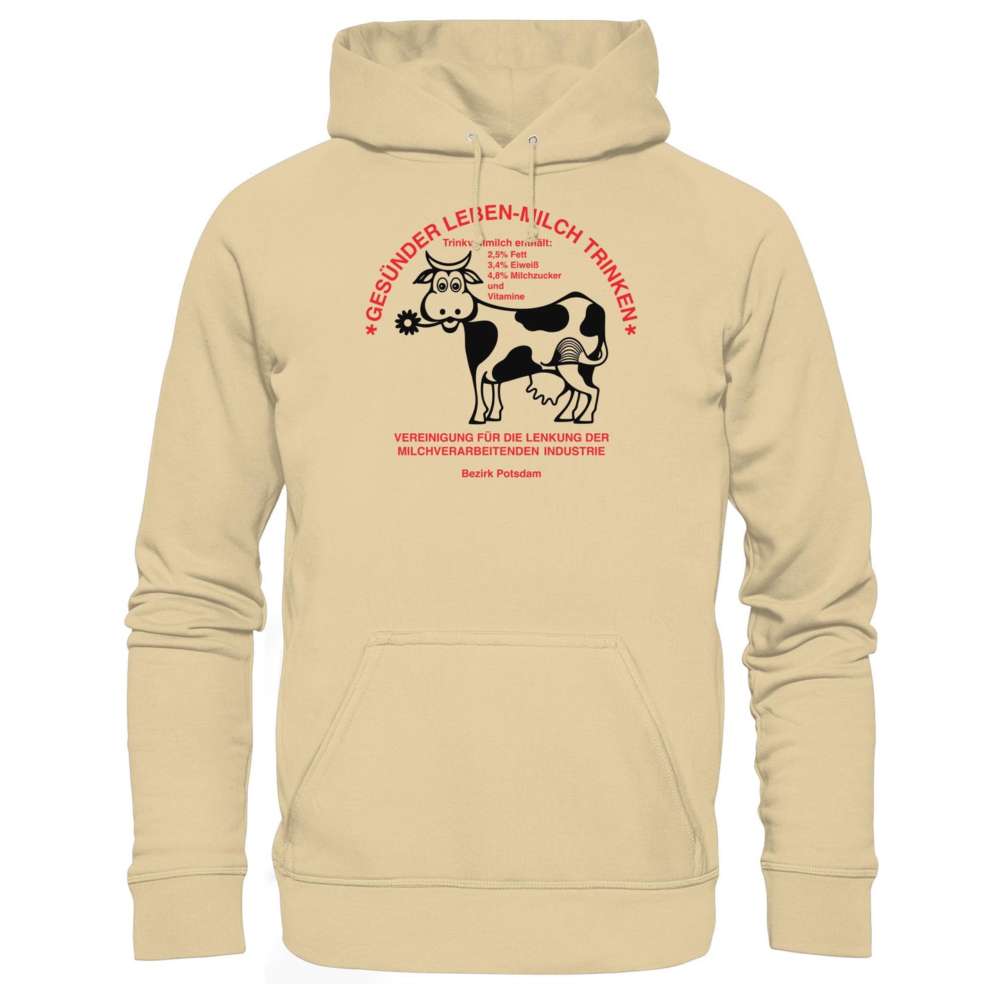 DDR Ostalgie Kapuze / Hoodie Unisex • GESÜNDER LEBEN - MILCH TRINKEN, POTSDAM