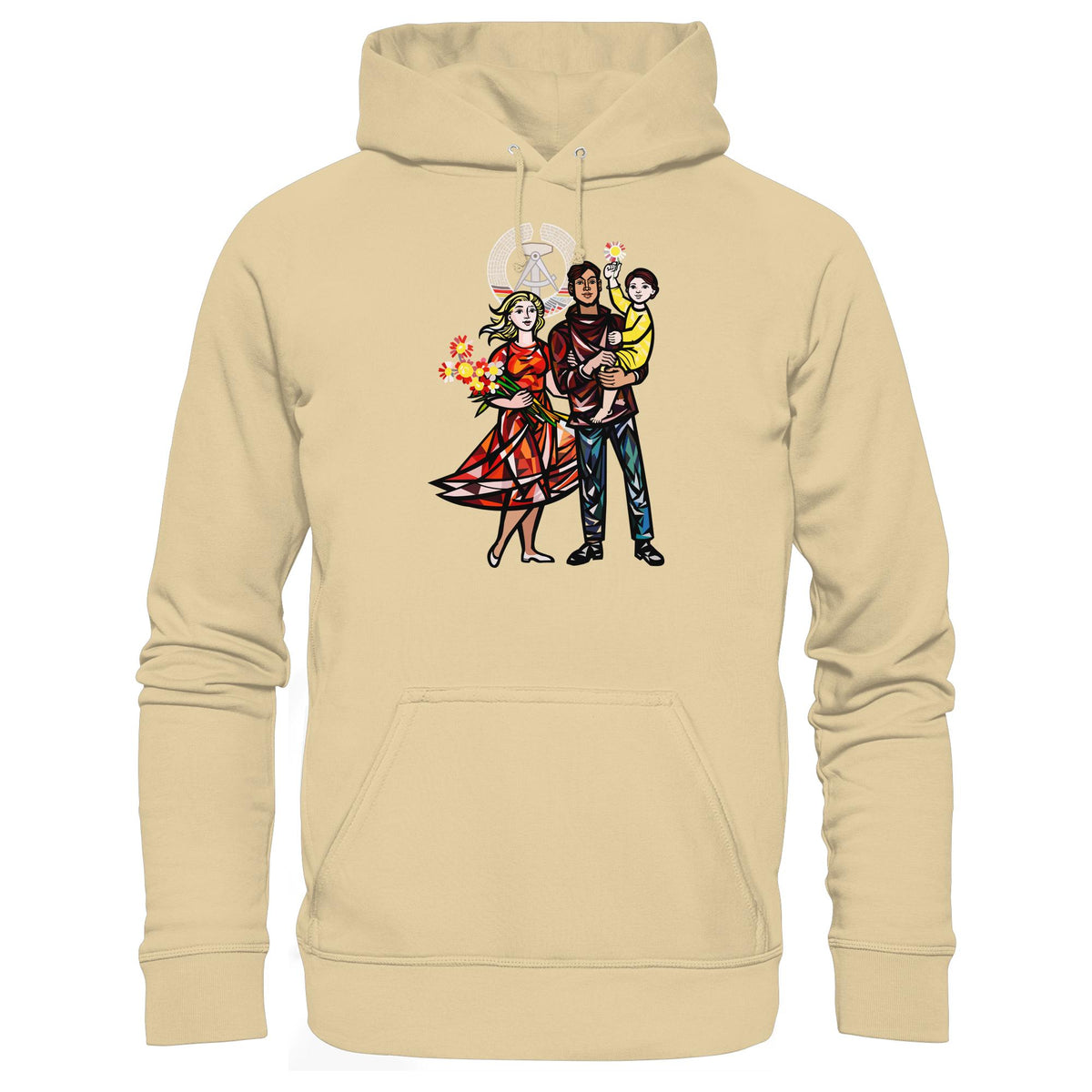 DDR Ostalgie Kapuze / Hoodie Unisex • WALTER WOMACKA - UNSERE FAMILIE (STAATSRATSGEBÄUDE, Aus der Geschichte der Deutschen Arbeiterbewegung, 1964)
