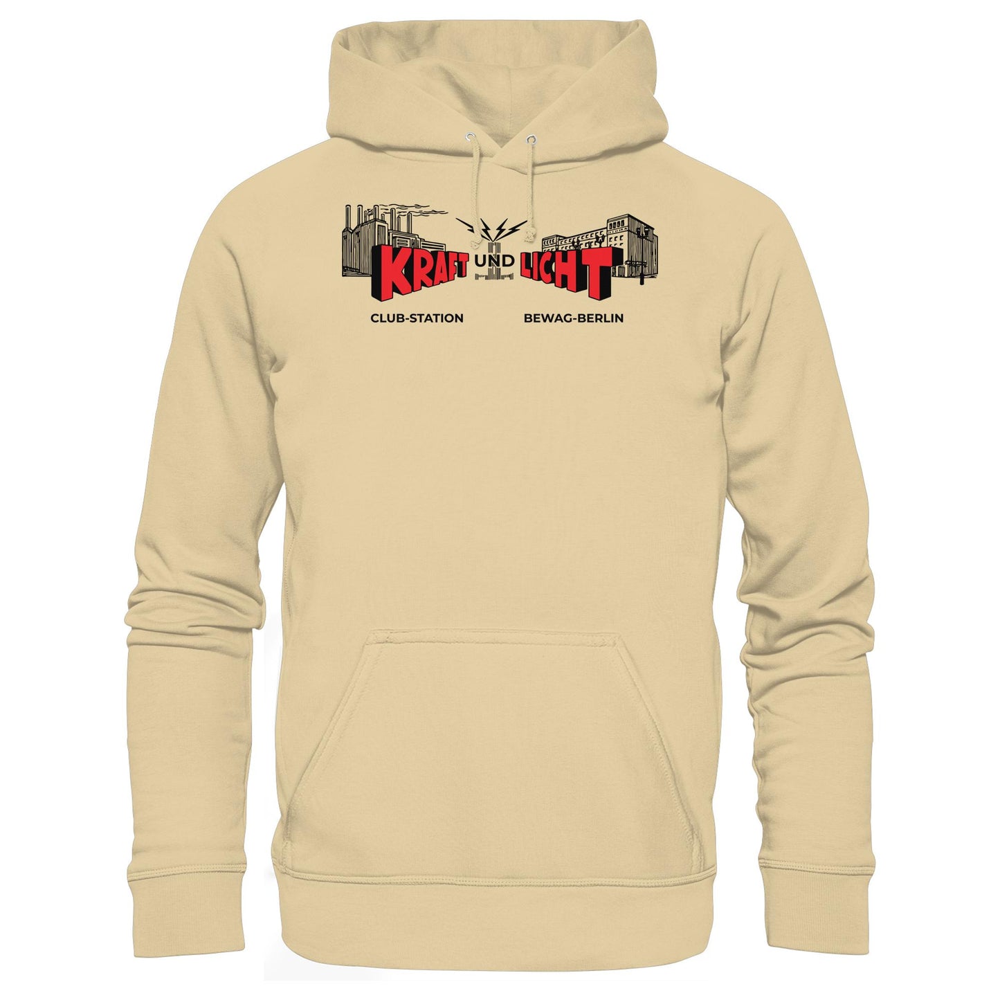 DDR Ostalgie Kapuze / Hoodie Unisex • KRAFT UND LICHT - BEWAG BERLIN
