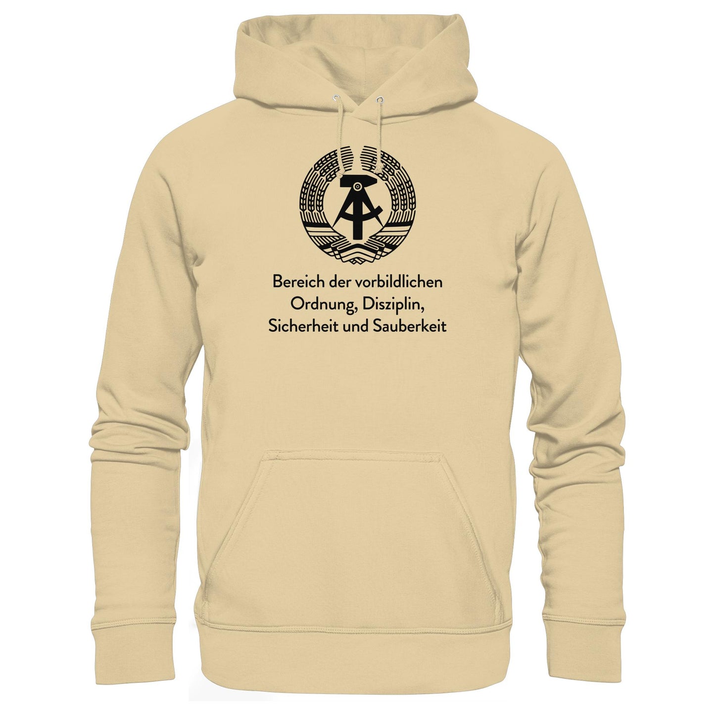DDR Ostalgie Kapuze / Hoodie Unisex • BEREICH DER VORBILDLICHEN ORDNUNG (ORIGINAL SCHILD)