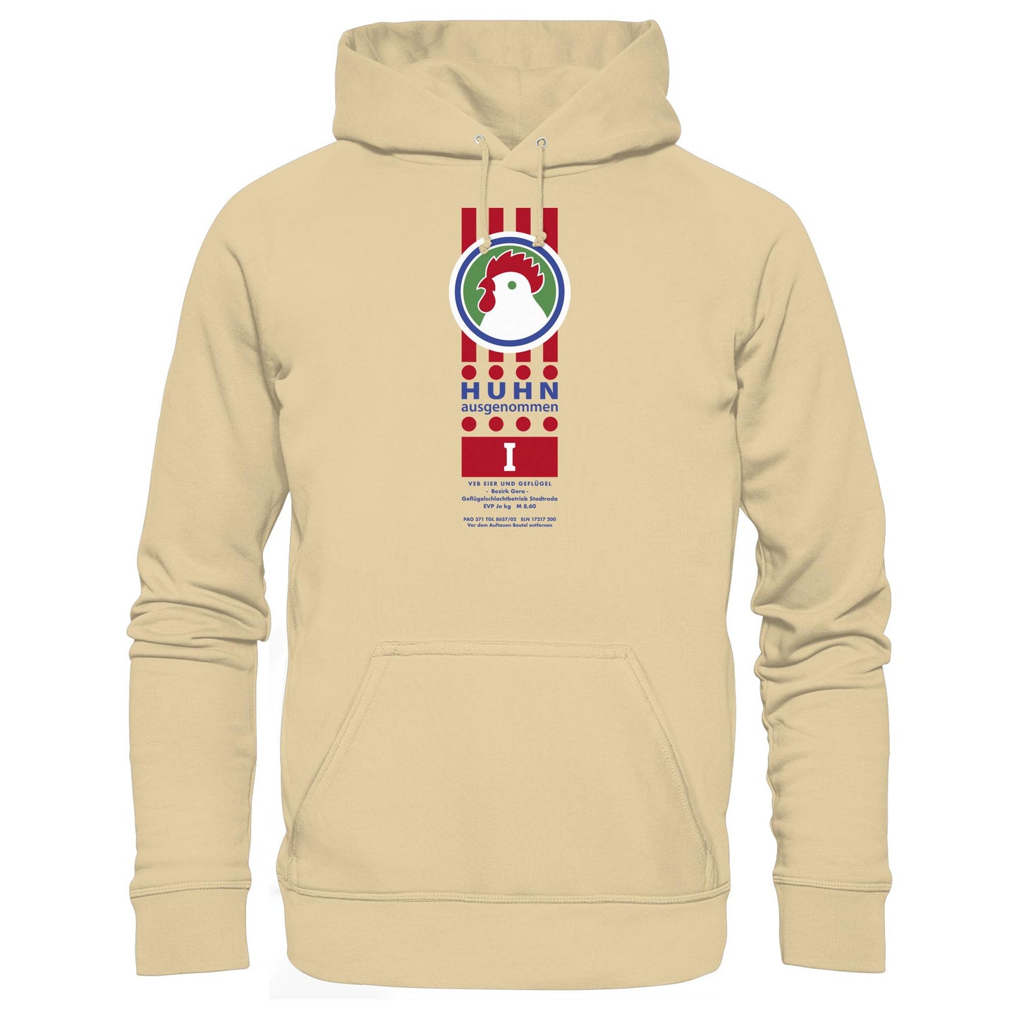 DDR Ostalgie Kapuze / Hoodie Unisex • HUHN AUSGENOMMEN - VEB EIER UND GEFLÜGEL GERA