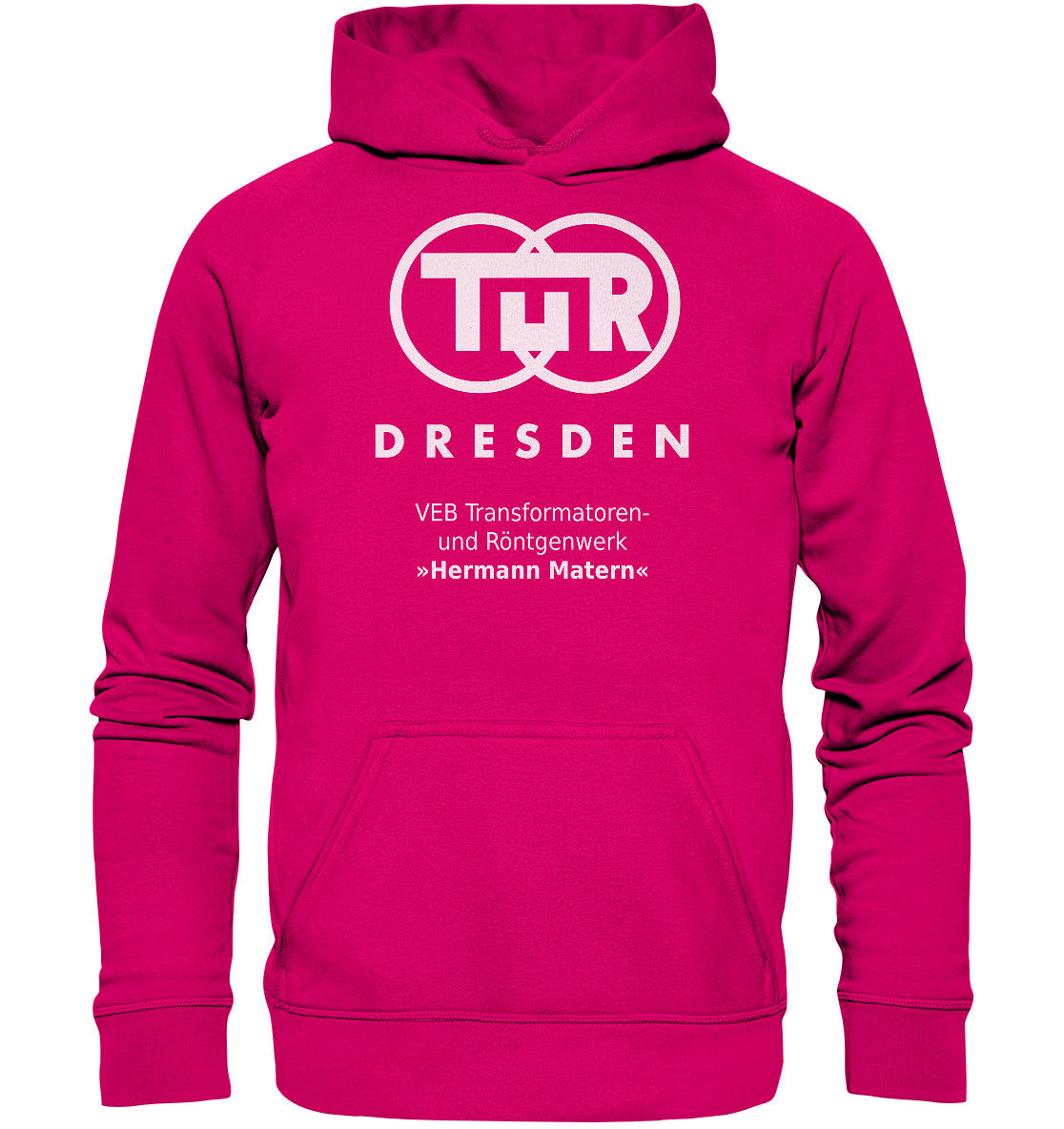 DDR Ostalgie Kapuze / Hoodie Unisex • TUR - VEB TRANSFORMATOREN- UND RÖNTGENWERK DRESDEN