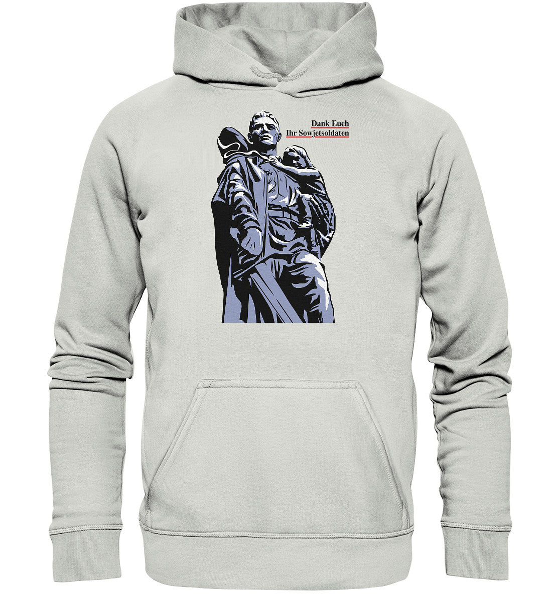 DDR Ostalgie Kapuze / Hoodie Unisex • DANK EUCH IHR SOWJETSOLDATEN (DDR ORIGINAL-PLAKAT)