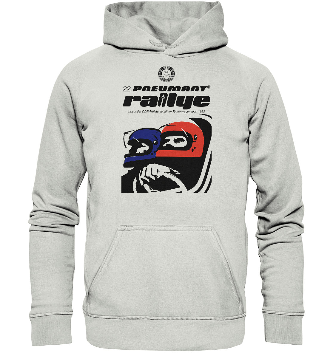 DDR Ostalgie Kapuze / Hoodie Unisex • 22. PNEUMANT RALLYE 1982 (ORIGINAL DDR-PLAKAT)