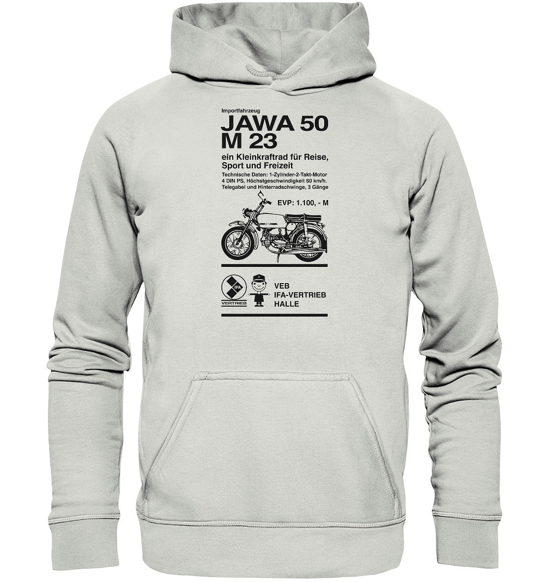 DDR Ostalgie Kapuze / Hoodie Unisex • JAWA 50 M23 - ORIGINALPLAKAT