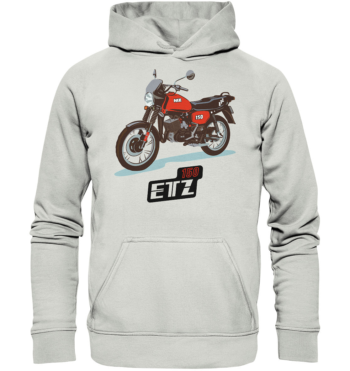 DDR Ostalgie Kapuze / Hoodie Unisex • MZ ETZ 150 ROT (ORIGINAL DDR-PLAKAT)