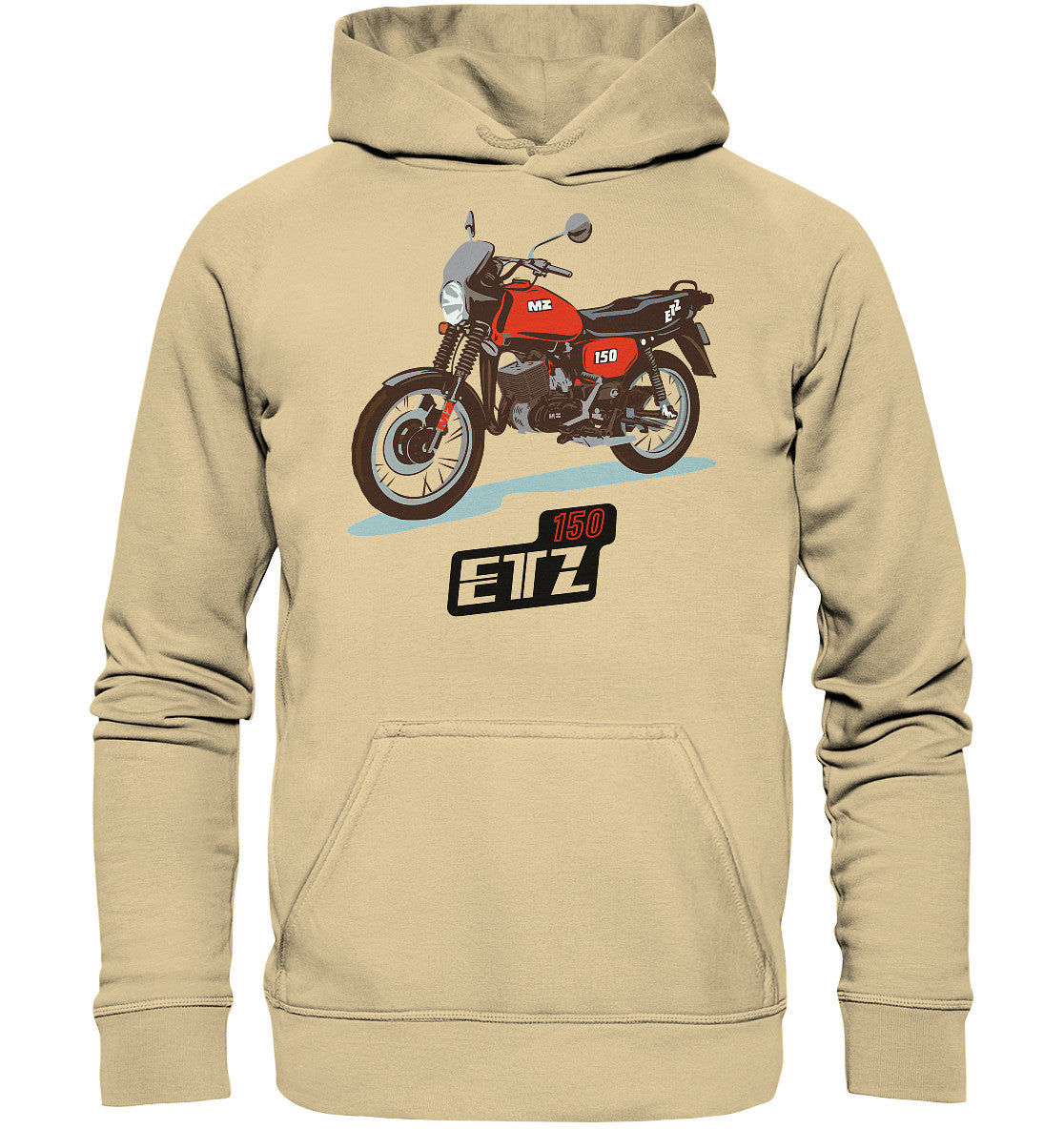 DDR Ostalgie Kapuze / Hoodie Unisex • MZ ETZ 150 ROT (ORIGINAL DDR-PLAKAT)