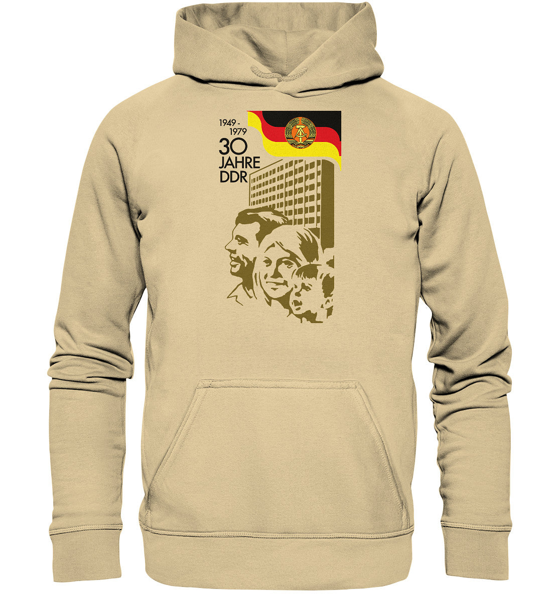 DDR Ostalgie Kapuze / Hoodie Unisex • 30 JAHRE DDR - BRIEFMARKE