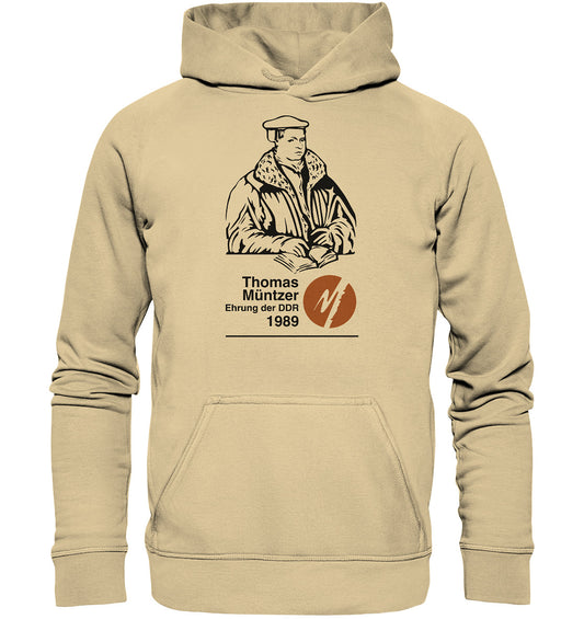 DDR Ostalgie Kapuze / Hoodie Unisex • THOMAS MÜNTZER - EHRUNG DER DDR 1990