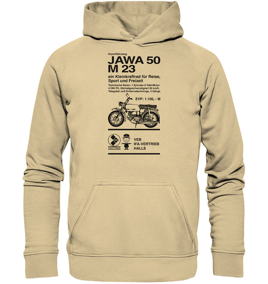 DDR Ostalgie Kapuze / Hoodie Unisex • JAWA 50 M23 - ORIGINALPLAKAT
