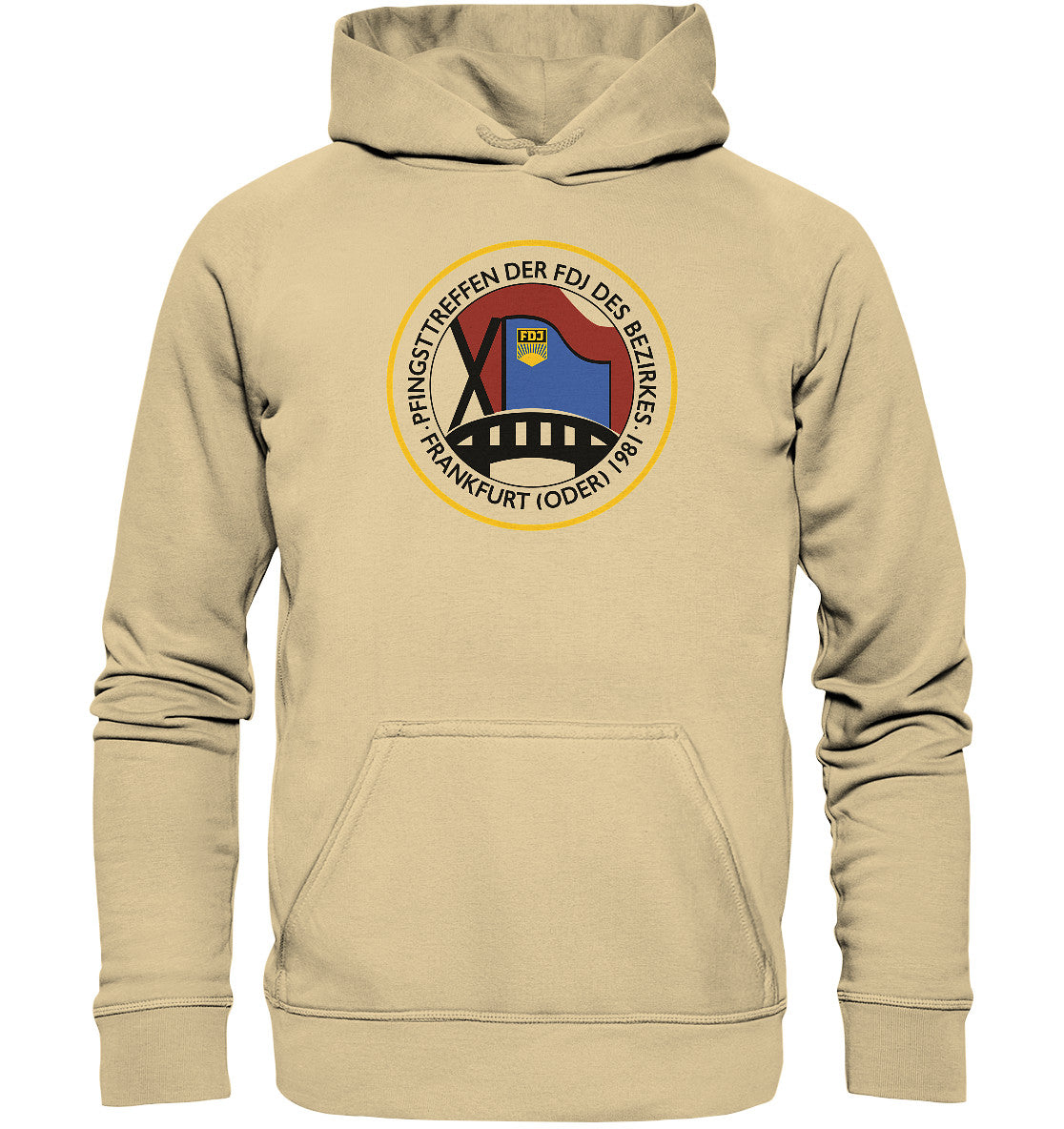 DDR Ostalgie Kapuze / Hoodie Unisex • FDJ PFINGSTTREFFEN FRANKFURT ODER - 1981