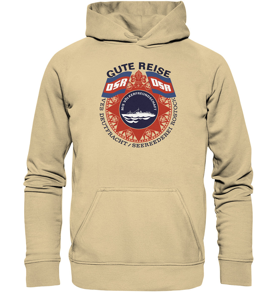 DDR Ostalgie Kapuze / Hoodie Unisex • MS VÖLKERFREUNDSCHAFT- hell