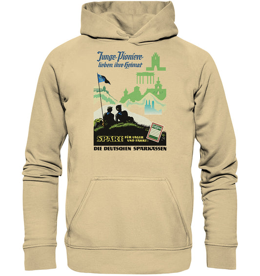 DDR Ostalgie Kapuze / Hoodie Unisex • JUNGE PIONIERE LIEBEN IHRE HEIMAT