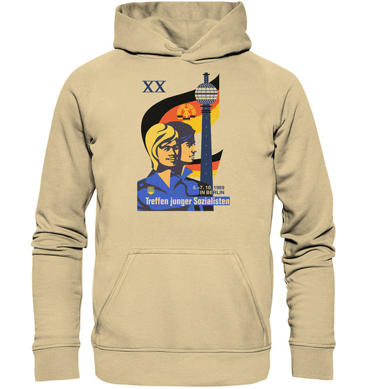 DDR Ostalgie Kapuze / Hoodie Unisex • TREFFEN JUNGER SOZIALISTEN BERLIN 1969 (ORIGINAL PLAKAT)