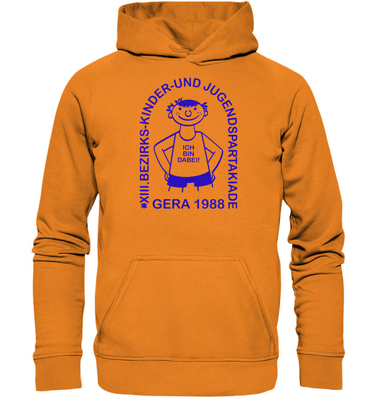 DDR Ostalgie Kapuze / Hoodie Unisex • JUGENDSPARTAKIADE - GERA 1988