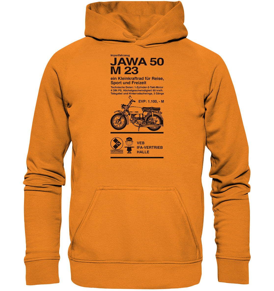DDR Ostalgie Kapuze / Hoodie Unisex • JAWA 50 M23 - ORIGINALPLAKAT