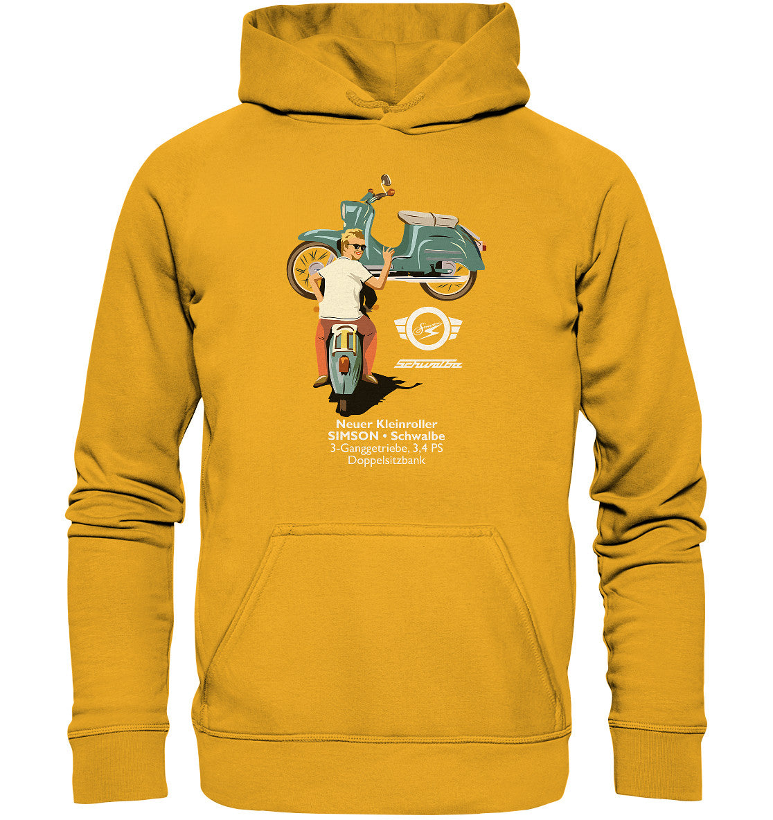 DDR Ostalgie Kapuze / Hoodie Unisex • SIMSON SCHWALBE - ORIGINAL WERBUNG 1964 - PLAKAT