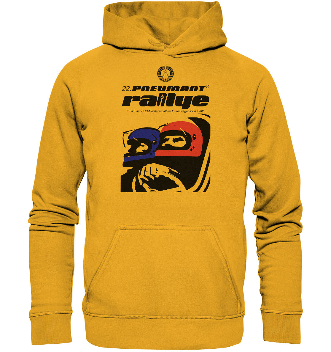 DDR Ostalgie Kapuze / Hoodie Unisex • 22. PNEUMANT RALLYE 1982 (ORIGINAL DDR-PLAKAT)