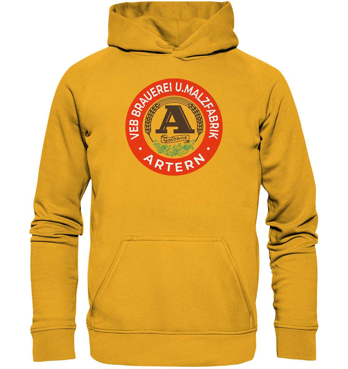 DDR Ostalgie Kapuze / Hoodie Unisex • VEB BRAUEREI ARTERN GOLDAUE