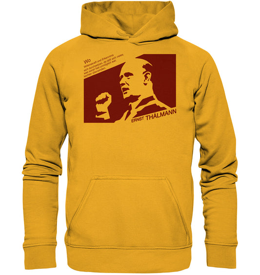 DDR Ostalgie Kapuze / Hoodie Unisex • ERNST THÄLMANN - ORIGINAL DDR-PLAKAT