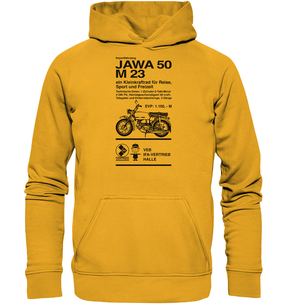 DDR Ostalgie Kapuze / Hoodie Unisex • JAWA 50 M23 - ORIGINALPLAKAT