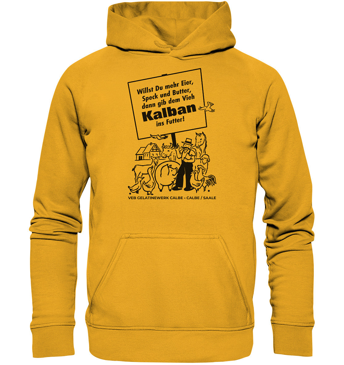 DDR Ostalgie Kapuze / Hoodie Unisex • KALBAN, VEB GELATINEWERK CALBE - ORIGINALPLAKAT