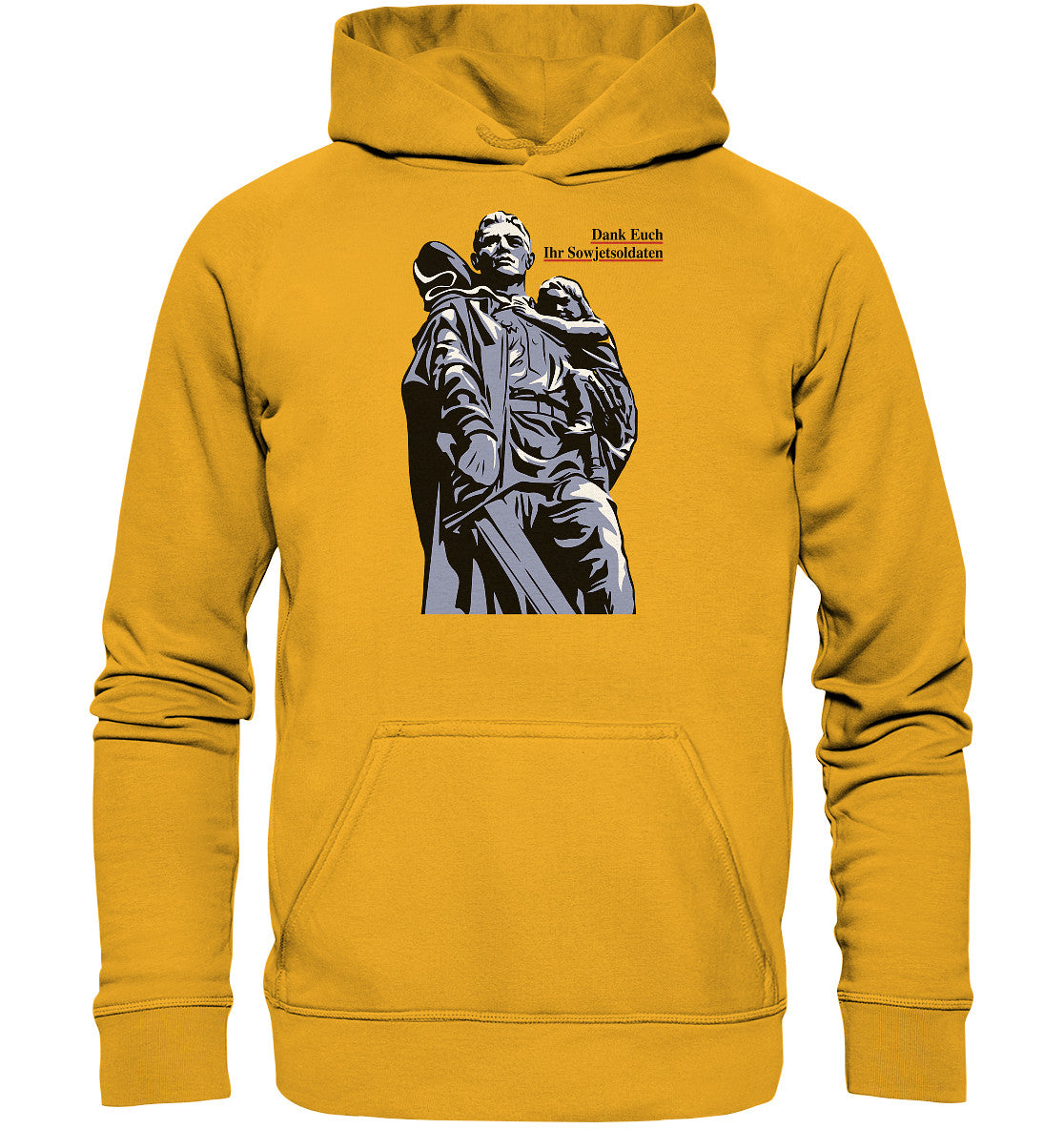 DDR Ostalgie Kapuze / Hoodie Unisex • DANK EUCH IHR SOWJETSOLDATEN (DDR ORIGINAL-PLAKAT)