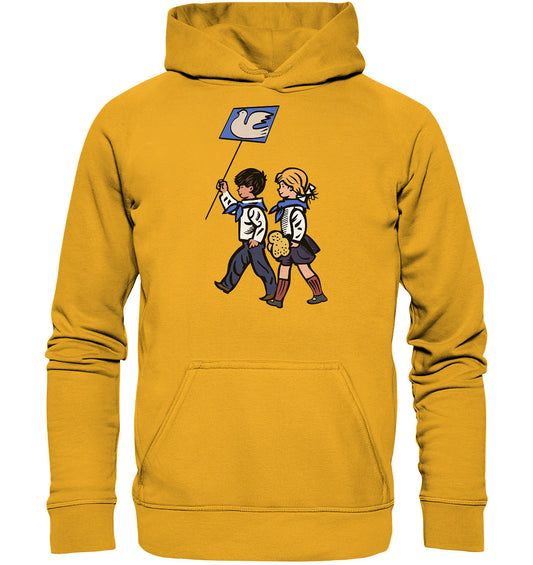 DDR Ostalgie Kapuze / Hoodie Unisex • KLEINE WEISSE FRIEDENSTAUBE - ILLUSTRATION UNSERE FIBEL